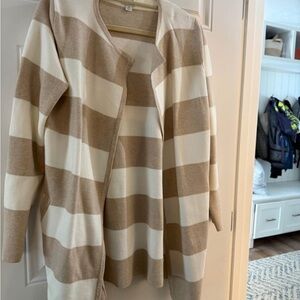Striped Beige and Cream Women's Sweater